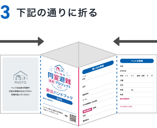 下記の通りに折る